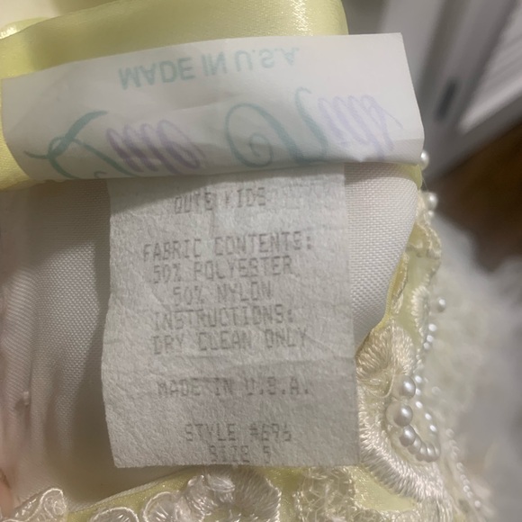 Vintage Kids Beaded Yellow and White Dress - Picture 12 of 12